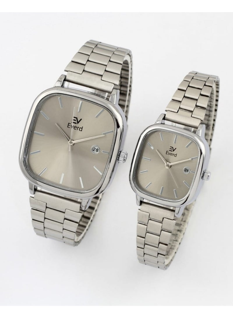إيفيرد طقم ساعات للزوجين للرجال والنساء ساعات متطابقة أنيقة له ولهـا هدية مثالية للزوج والزوجة