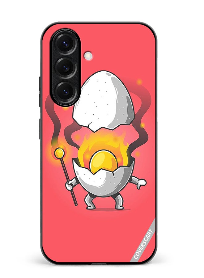 VR CREATIVE Protective Case Cover For Samsung Galaxy S25 Plus Cute Fire Egg Design Multicolour