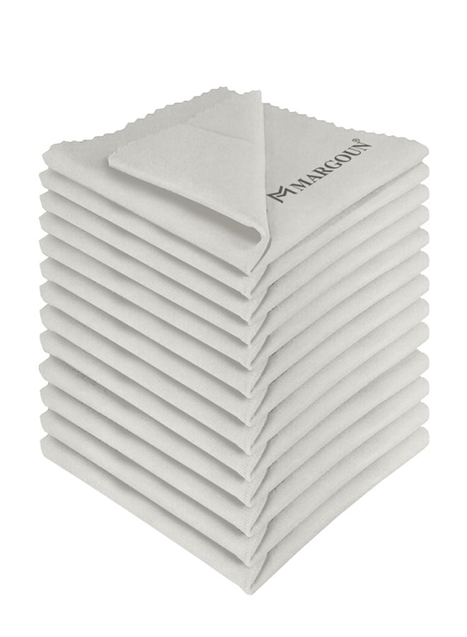 MARGOUN 12 Pack Of Microfiber Cleaning Cloth Premium Cloth for Glasses Lens Screens & More Multicolour 6cm X 9cm Milky - Image 2