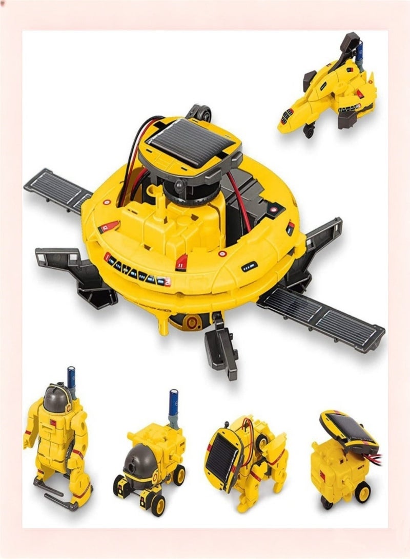 6-in-1 Solar Robot Kit for Kids Aged 6+, STEM Educational Science Toy, DIY Space Station Assembly Puzzle with Astronaut & Rover, Eco-Friendly Engineering Building Set for Boys Girls Birthday Gift - Image 1