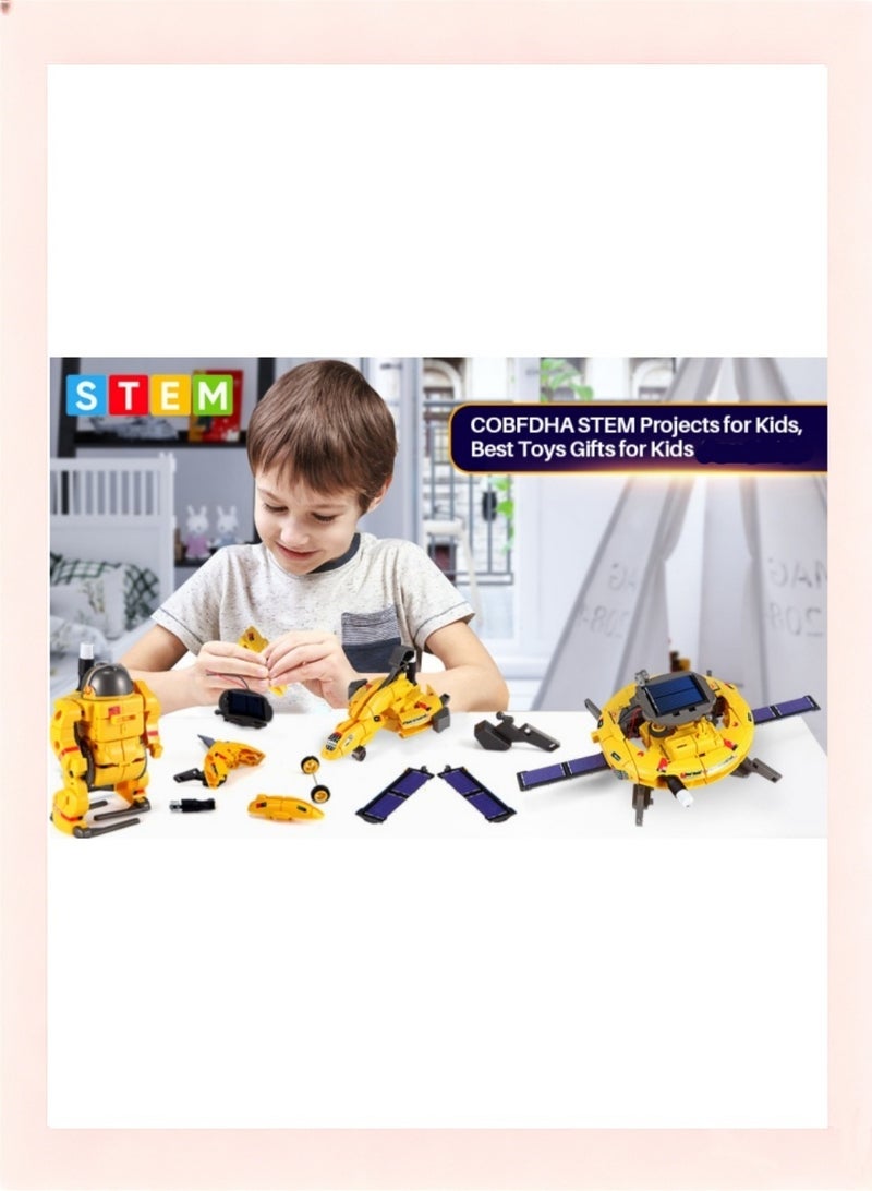 6-in-1 Solar Robot Kit for Kids Aged 6+, STEM Educational Science Toy, DIY Space Station Assembly Puzzle with Astronaut & Rover, Eco-Friendly Engineering Building Set for Boys Girls Birthday Gift - Image 2