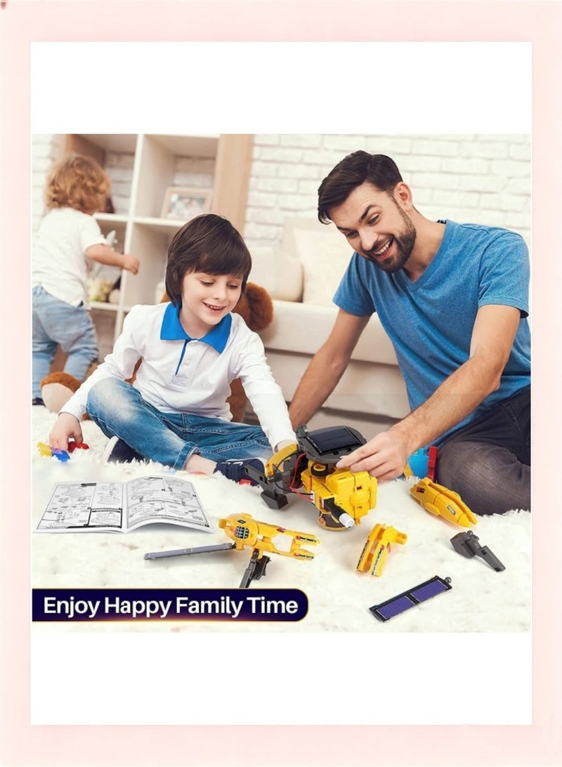 6-in-1 Solar Robot Kit for Kids Aged 6+, STEM Educational Science Toy, DIY Space Station Assembly Puzzle with Astronaut & Rover, Eco-Friendly Engineering Building Set for Boys Girls Birthday Gift - Image 3