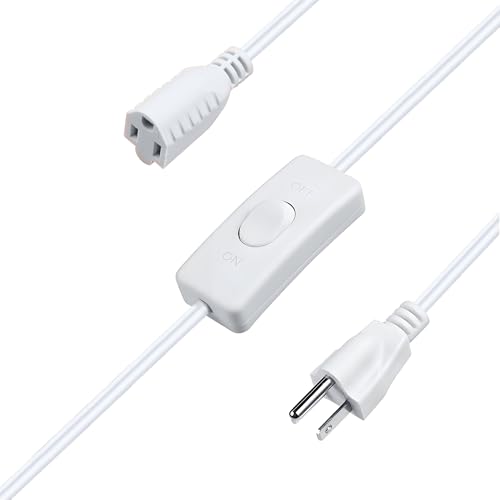 Evenpop Long Extension Cord with Switch On/Off 3 Prong 18 AWG 6.56 FT Indoor Power Cord for Indoor Use - White - Image 2