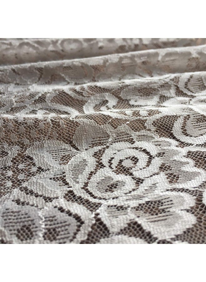ZaneGear - Olive Lace 6 Inches Wide White Stretchy Lace Ribbon Elastic Trim Fabric With Floral Pattern For Bridal Wedding Decorations Sewing Diy Making And Diy Crafts 5 Yards (910 White) - Image 1