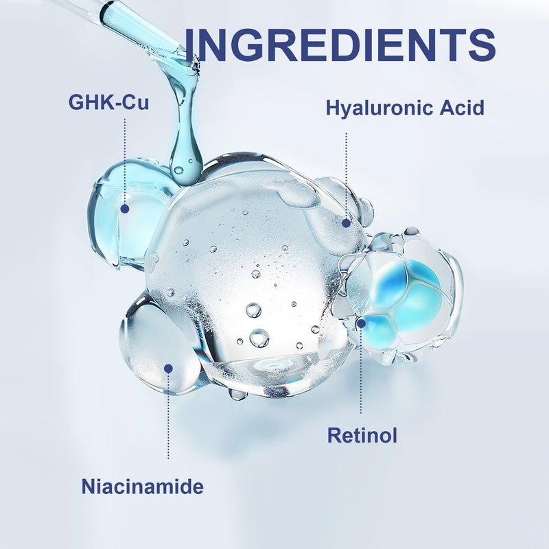 لينماي إسنس لانيماي ببتيد النحاس الأزرق (GHK-Cu) 100 مل يحتوي على 5% حمض الهيالورونيك للترطيب وشد البشرة - Image 2