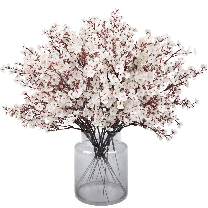 HIAGROW Babys Breath Artificial Flowers 16 Bundles White Real Touch Fake Flowers Silk Flowers Bulk for Vase Home Office Wedding Fall Indoor Outdoor Centerpiece Table Party Decorations - Image 2