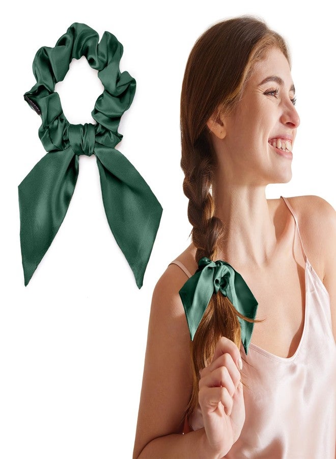 ثكس سيلك ربطة شعر حريرية من THXSILK مزينة بفيونكة للشعر الكثيف للنساء، 3.5 بوصة، لون أخضر زمردي، قطعة واحدة - Image 1