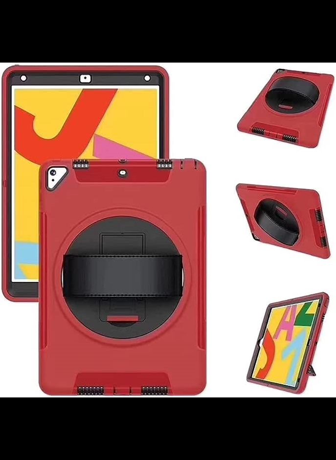 حافظة متينة لجهاز iPad Mini 1/2/3، مقاومة للصدمات، غطاء مقاوم للتأثير، حافظة iPad متينة مع قاعدة، غطاء واقي كامل للجسم للأطفال، حماية من السقوط، أحمر.