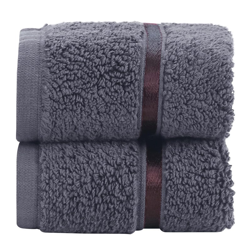 SPREAD SPAIN SPREAD SPAIN 100 Cotton Face Towel Roman Face Towel Set of 2 600 GSM Absorbent Soft Quick Dry Towels for Gym Sports Travel Suitable for Acne Prone Skin 30x30cm Charcoal Grey New 