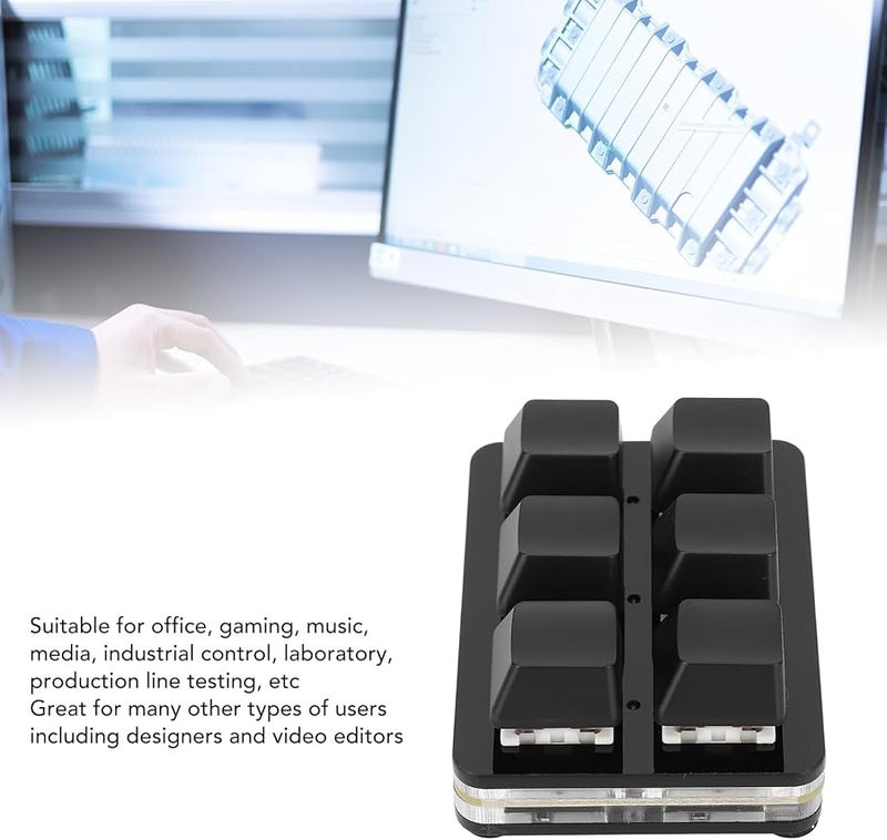 Fockety 6 Key RGB Programmable Mechanical Mini Gaming Keypad USB Plug and Play Black - Image 4