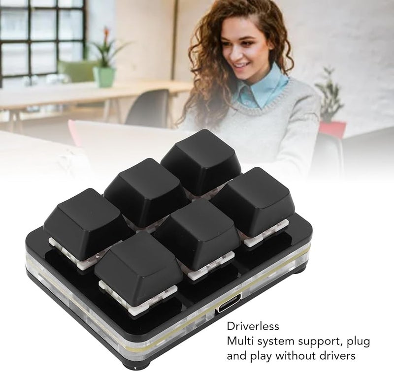 Fockety 6 Key RGB Programmable Mechanical Mini Gaming Keypad USB Plug and Play Black - Image 5