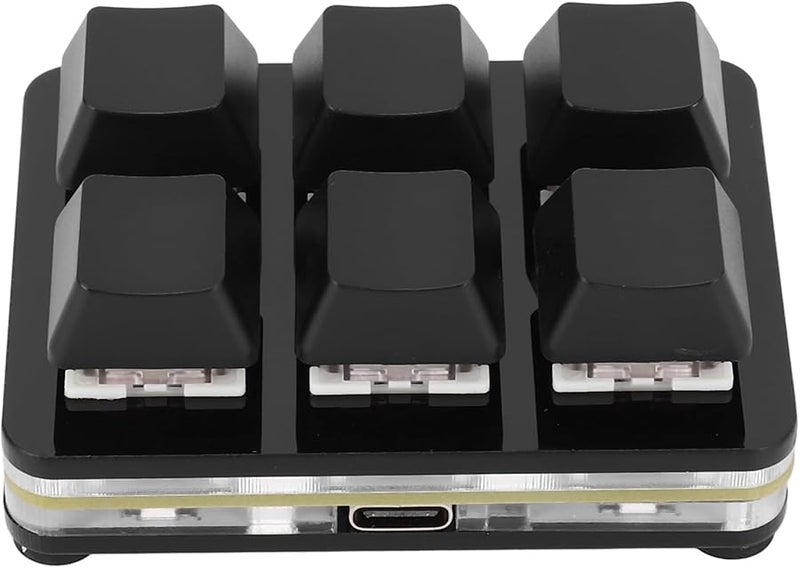 Fockety 6 Key RGB Programmable Mechanical Mini Gaming Keypad USB Plug and Play Black - Image 1