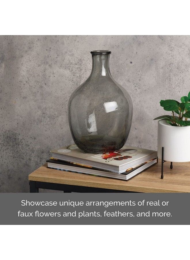 Elements Gray Bubble Glass Vase Use To Display Faux Or Dried Flowers 7.48X7.48X11.42 Inch  - Image 4