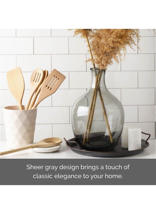 Elements Gray Bubble Glass Vase Use To Display Faux Or Dried Flowers 7.48X7.48X11.42 Inch  - Image 5