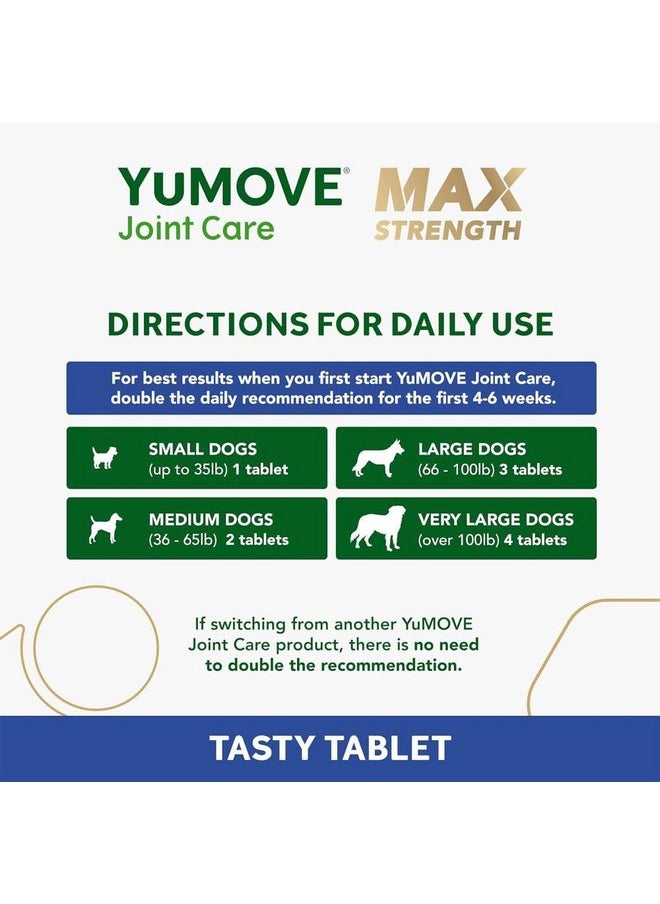 Yumove - YuMOVE Hip & Joint Supplement for Dogs with Glucosamine, Chondroitin, Omega 3, Hyaluronic Acid, Green Lipped Mussel, & Fish Oil for Dogs - Max Strength - for Senior Dogs 120 Tablets - Image 1