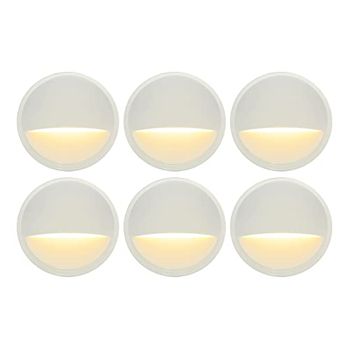 GKOLED Landscape Deck Light, Low Voltage 12V AC/DC Outdoor Patio Lighting, LED 2W Step Light, Die-Casting Aluminium with White Powder Appearance, 6 Pack - Image 1
