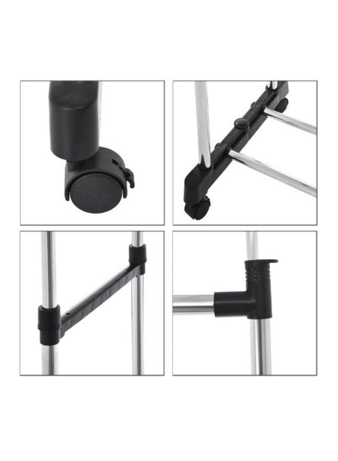 Toshionics Double Pole Cloth Rack Stainless Steel And Plastic Adjustable Indoor Outdoor Hanging Garment Towel With Wheels Portable Foldable Clothes Drying Stand - Image 5