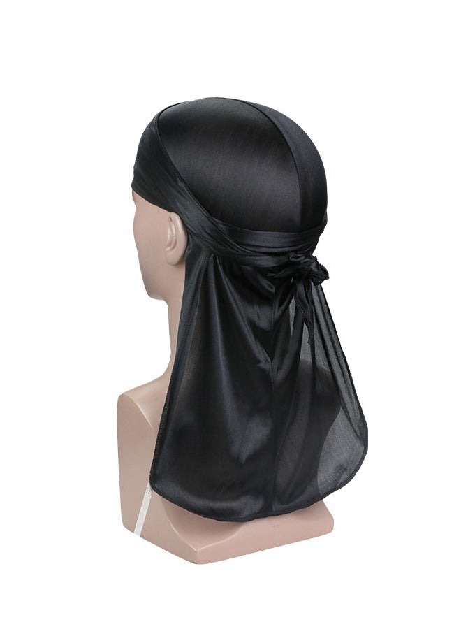 Simulation silk pirate hat hip-hop style long tail cap silky durag - Image 1