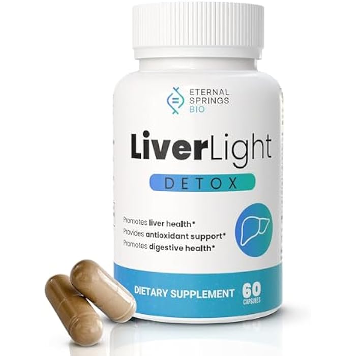 LiverLight Detox - Herbal Supplement, 60 Capsules - Turmeric, Milk Thistle, Plant-Based, Gluten-Free, Dairy-Free, Soy-Free, Nut-Free, Detoxify Support - Image 1