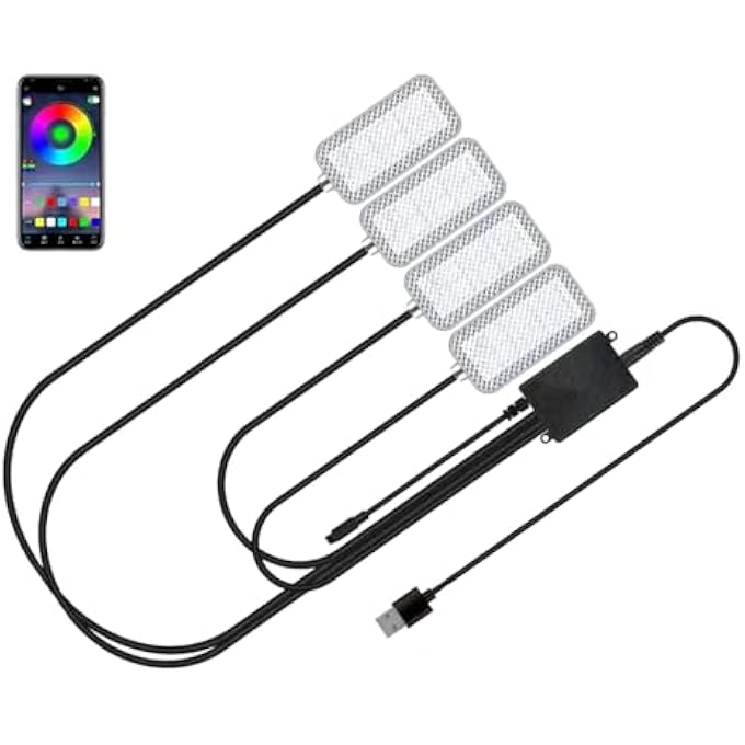 Gerui Car Interior Led8 ColorsSmart Interior Lights With App ControlUsb Powered Ambient Footwell LightsLed Lights For Automotive With DecorUniversal For Cars Atvs Rvs - Image 1