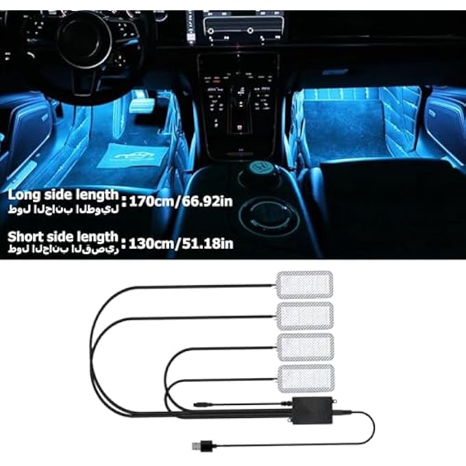 Gerui Car Interior Led8 ColorsSmart Interior Lights With App ControlUsb Powered Ambient Footwell LightsLed Lights For Automotive With DecorUniversal For Cars Atvs Rvs - Image 2