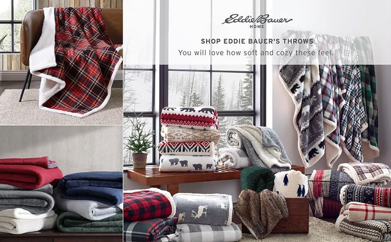 إدي بوار إدي باور – بطانية من القطن الناعم، مناسبة لجميع المواسم؛ مزينة بنمط أحمر (Mountain Tartan). - Image 3