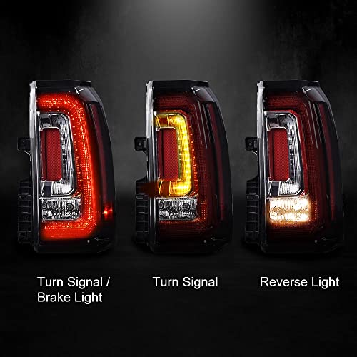 GPLUS مصباح خلفي LED G-PLUS متوافق مع GMC يوكون/يوكون XL 2019-2020/يتناسب مع GMC يوكون/يوكون XL (دينالي، SLE، SLT) 2015-2018، مصباح خلفي من الجهة اليمنى، ضوء الفرامل، تجميع المصابيح الخلفية - Image 2