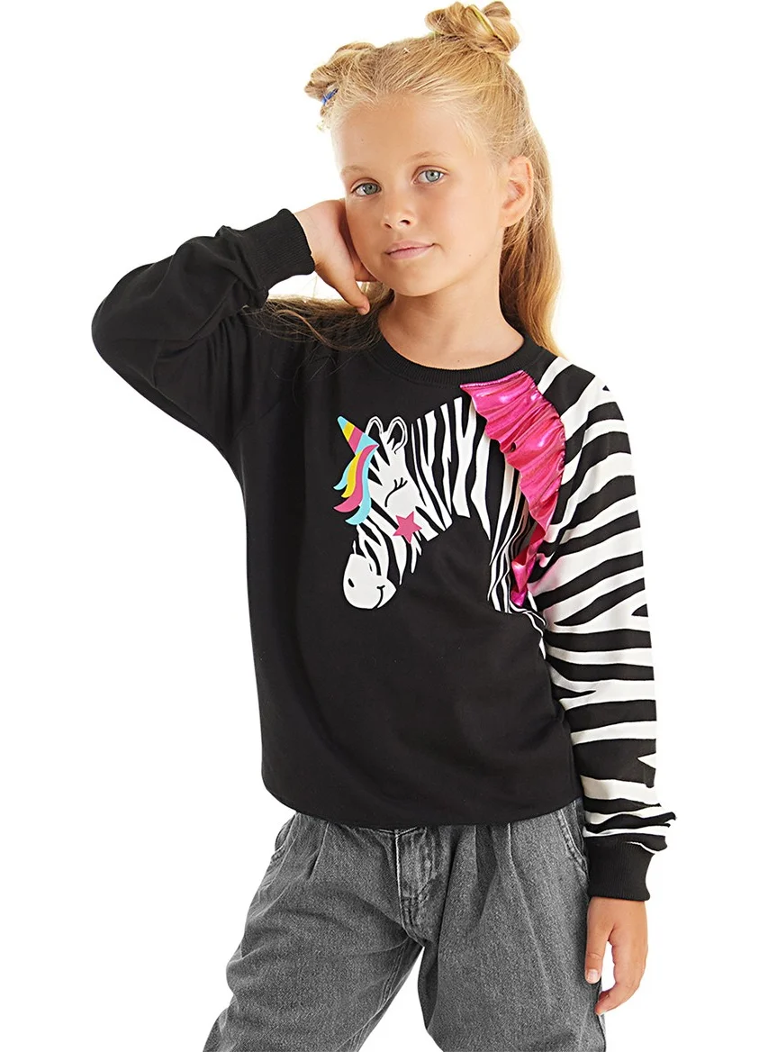دينوكيدس Frilled Zebra Girl Black Sweatshirt