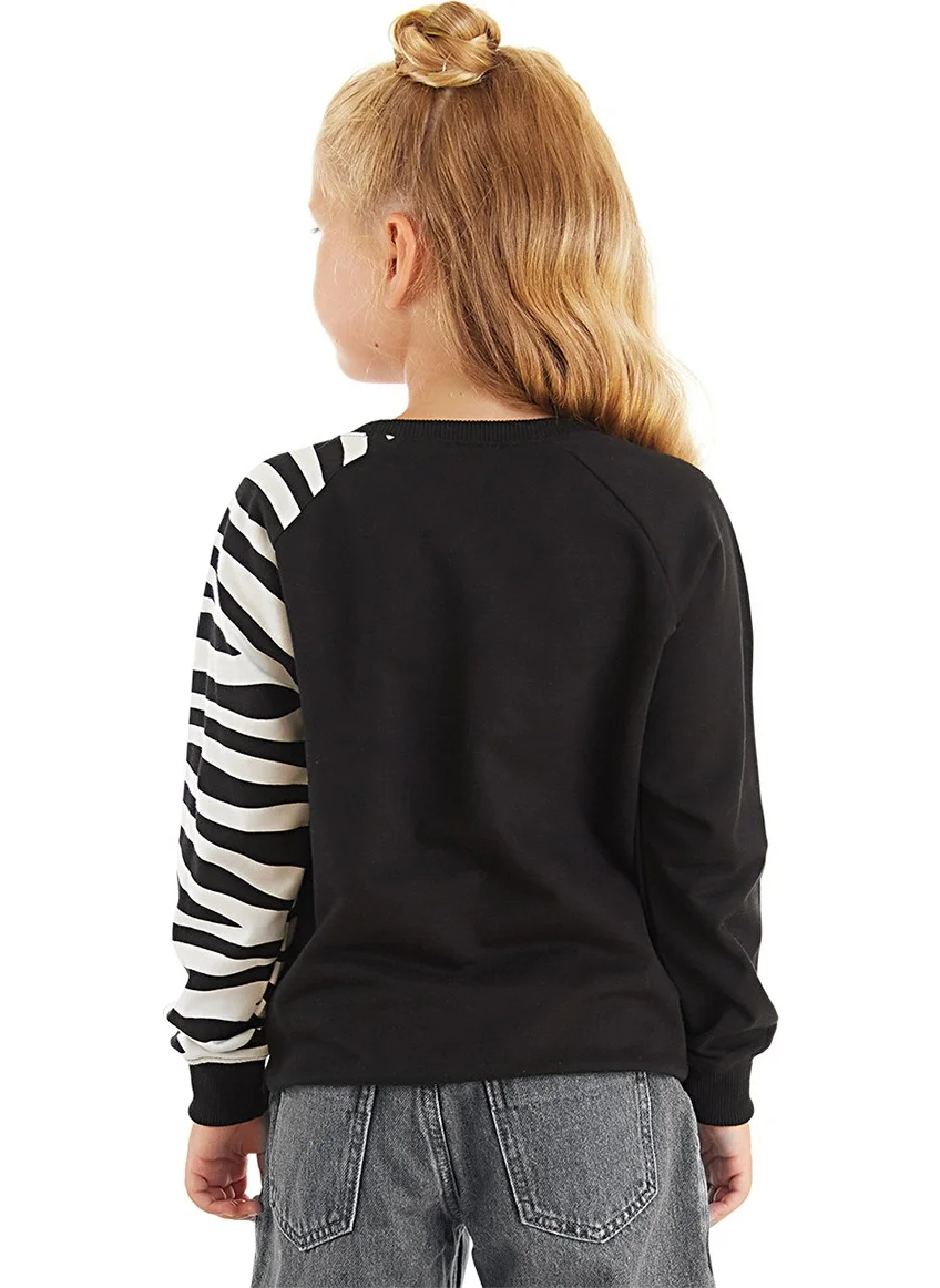 دينوكيدس Frilled Zebra Girl Black Sweatshirt