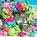 Paeyeq 138pcs Flamingo Tropical Luau Balloons Arch Garland Kit Olive Green and Hot Pink Orange Gold Hawaiian Balloons for Kids Summer Beach Aloha Pool Birthday Baby Shower Party Decorations Supplies - Image 4