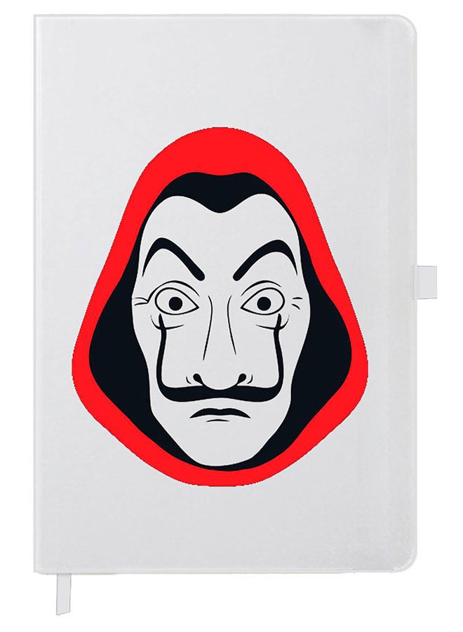 Theodor Designer A5 Thick White Hardcover Notebook La Casa Money Heist - Image 1