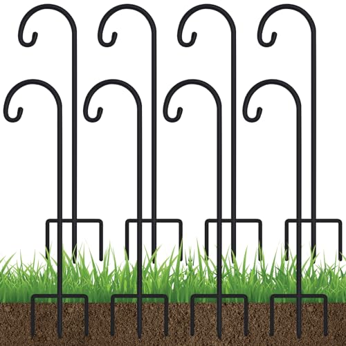 FEED GARDEN Adjustable 32 Inch Small Shepherd Hooks for Outdoor, Garden Hooks for Lanterns, Shepard Hooks for Hanging Plants, Bird Feeders, Solar Lights, Mason Jars, Weddings Decor,8 Pack - Image 1