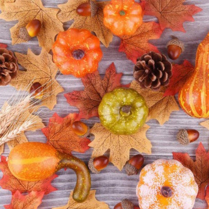ATORSE Fake Home Decor Gift Vegetables Artificial Pumpkin Maple Leaf Cone Lifelike - Image 4