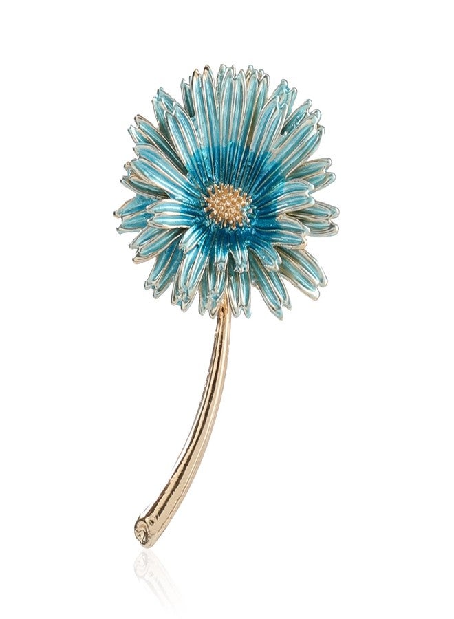 Anmpab Enamel Brooches for Women with Stamen Floral Brooch Pins for Crafts Brooch Bouquets for Wedding Jewelry Gifts for Woman Nurse and Graduate Students (Blue) - Image 1