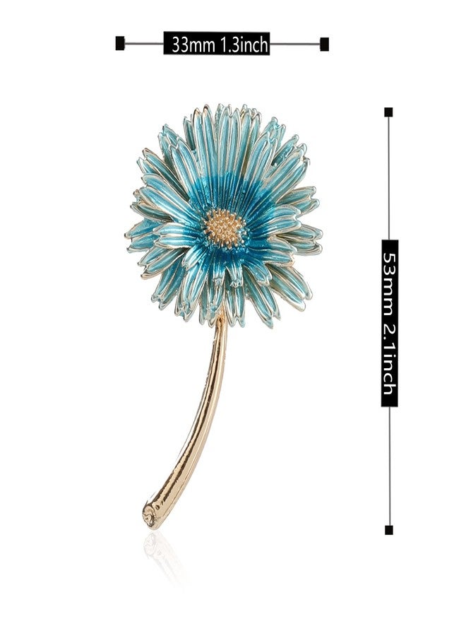 Anmpab Enamel Brooches for Women with Stamen Floral Brooch Pins for Crafts Brooch Bouquets for Wedding Jewelry Gifts for Woman Nurse and Graduate Students (Blue) - Image 4