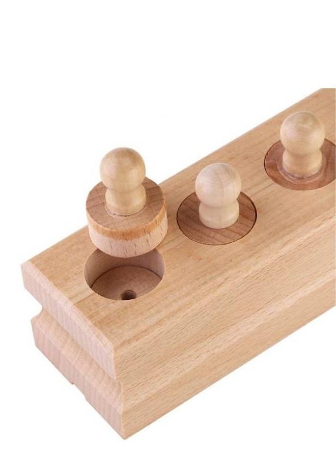 Montessori Wooden Cylinder Socket Family Pack Set for Hand-Eye Coordination  Sensory Learning - Certified Montessori Material, Child-Safe Edges  Storage Box - Perfect for 2-5 Year Olds, Preschool  H - Image 2