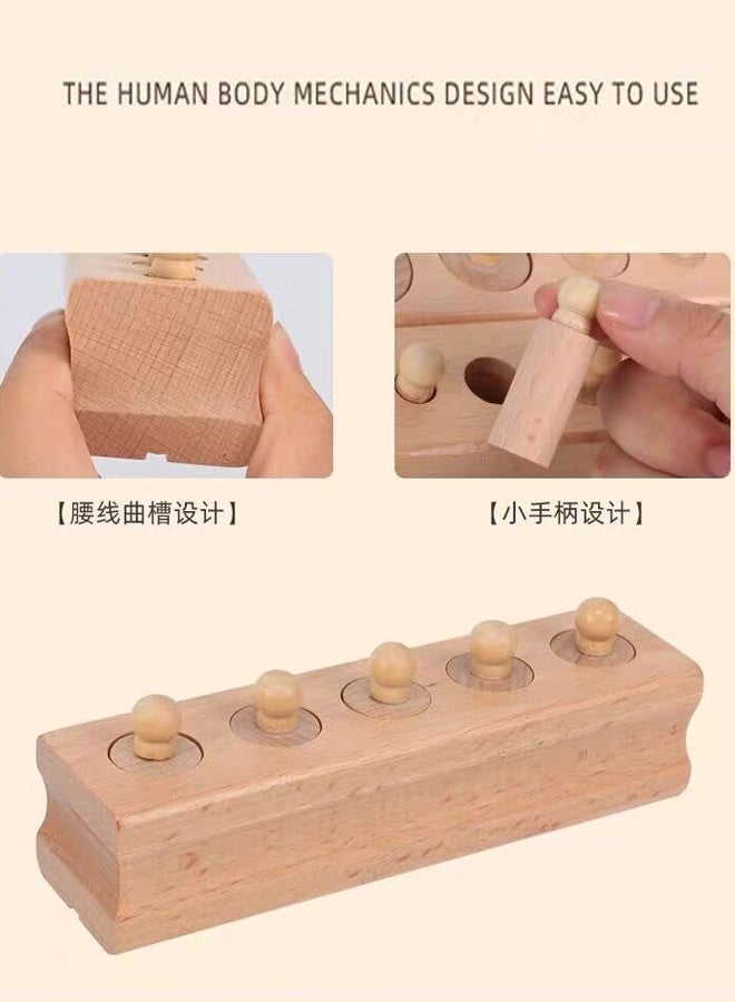 Montessori Wooden Cylinder Socket Family Pack Set for Hand-Eye Coordination  Sensory Learning - Certified Montessori Material, Child-Safe Edges  Storage Box - Perfect for 2-5 Year Olds, Preschool  H - Image 4