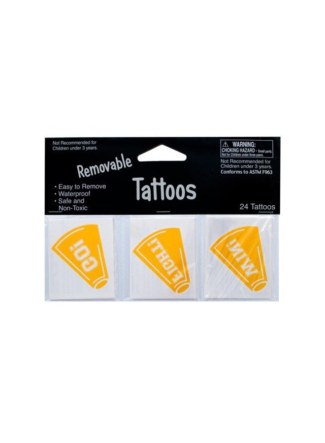 CREATIVE CONVERTING Kole Imports KK924 Removable Yellow Cheer Tattoos