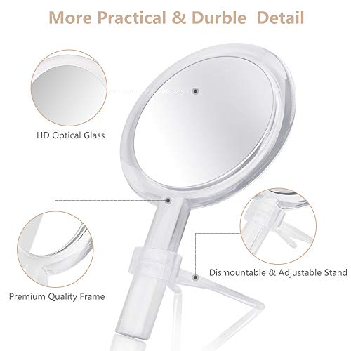 gotofine Double Sided 1x - 7X Magnification Hand Held Makeup Mirror with Adjustable Stand clear (7X) - Image 5