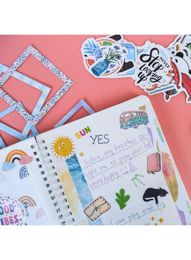 دايتويز مجموعة دفاتر يوميات يدوية الصنع، 100 قطعة + مجموعة تدوين يوميات للفتيات المراهقات، ومجموعة لوازم سجل القصاصات والمذكرات، أفكار هدايا عيد ميلاد للفتيات المراهقات من عمر 8-14 سنة فما فوق. - Image 5