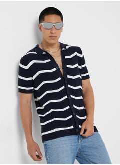 BRAVE SOUL Milan Knitted Striped Shirt  - Image 1
