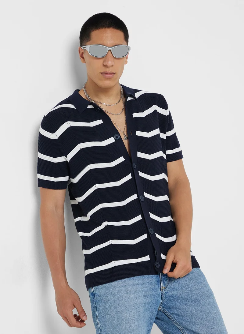 Milan Knitted Striped Shirt