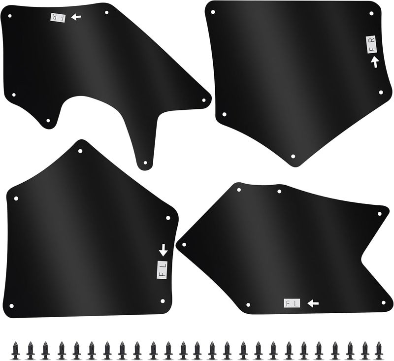 ECOTRIC Splash Guards Fender Liner Shields Compatible with 2007-2022 Toyota Tundra Sequoia Replacement for 537370C030 537360C030 537390C020 Front Fender Aprons Seals Mud Flaps Mudguards w/Clips 4Pcs Flexible use switching - Image 1