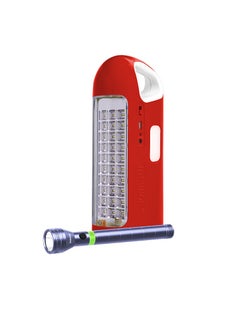 SONASHI Rechargeable Emergency Lantern And LED Torch Combo with Solar Charge and Power Bank Function  Working Time  40 Hours (Bright Mode) with Overheat Protection  Best for Camping and Indoors SEL-3366 Red  - Image 1