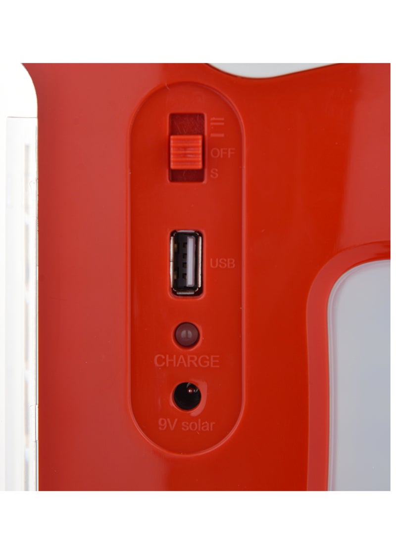 SONASHI - Rechargeable Emergency Lantern And LED Torch Combo with Solar Charge and Power Bank Function  Working Time  40 Hours (Bright Mode) with Overheat Protection  Best for Camping and Indoors SEL-3366 Red - Image 1