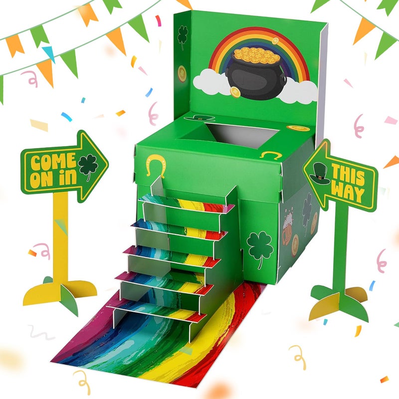 RunNico St. Patrick's Day Leprechaun Trap Kit - St. Patrick's Days DIY Craft Kit - Saint Patricks Day Party Supplies to Catch a Leprechaun for Saint. Partrick Day Home Party Festival Decor(Rainbow) - Image 1