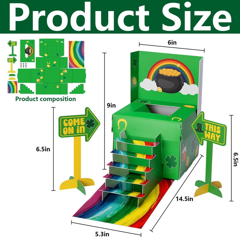 RunNico St. Patrick's Day Leprechaun Trap Kit - St. Patrick's Days DIY Craft Kit - Saint Patricks Day Party Supplies to Catch a Leprechaun for Saint. Partrick Day Home Party Festival Decor(Rainbow) - Image 2
