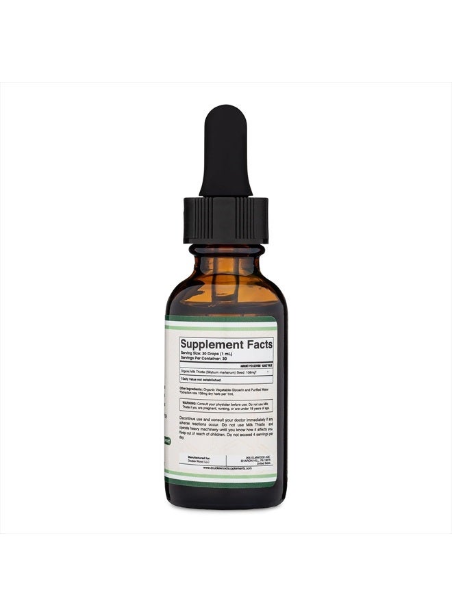 Double Wood Supplements Milk Thistle Supplement - Organic Milk Thistle Liver Detox Drops 1 FL OZ - 30 Servings (Vegan Safe, Non-GMO, Gluten Free) Perfect Addition to Milk Thistle Tea by Double Wood  - Image 2
