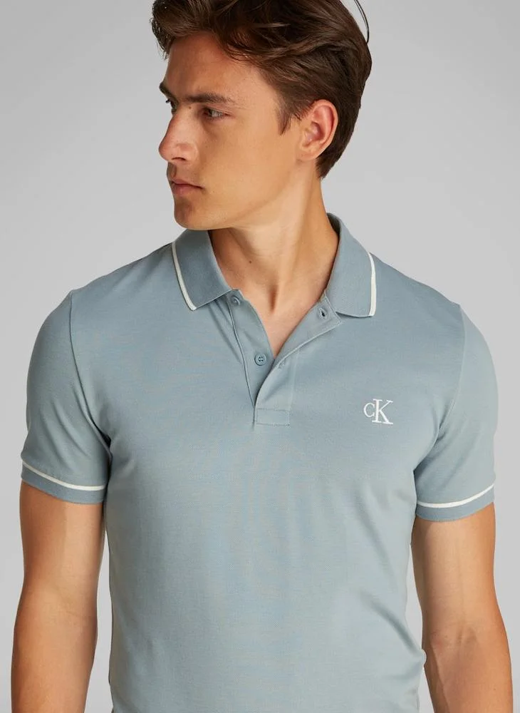 كالفن كلاين جينز Print Collared Neckline Polo Shirt
