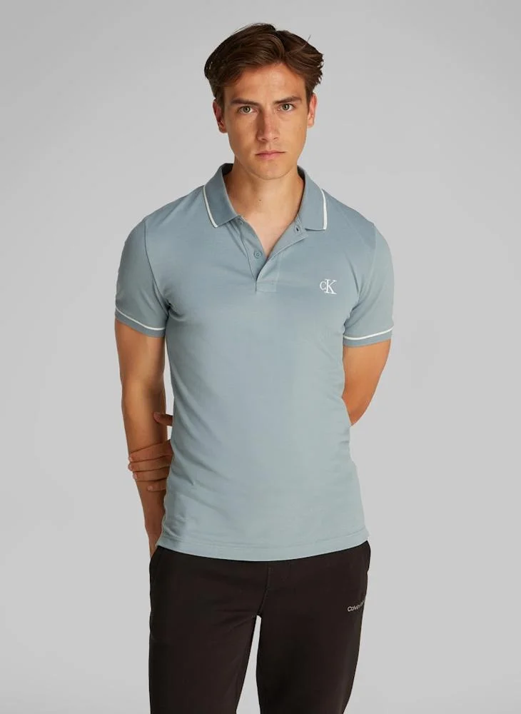 كالفن كلاين جينز Print Collared Neckline Polo Shirt